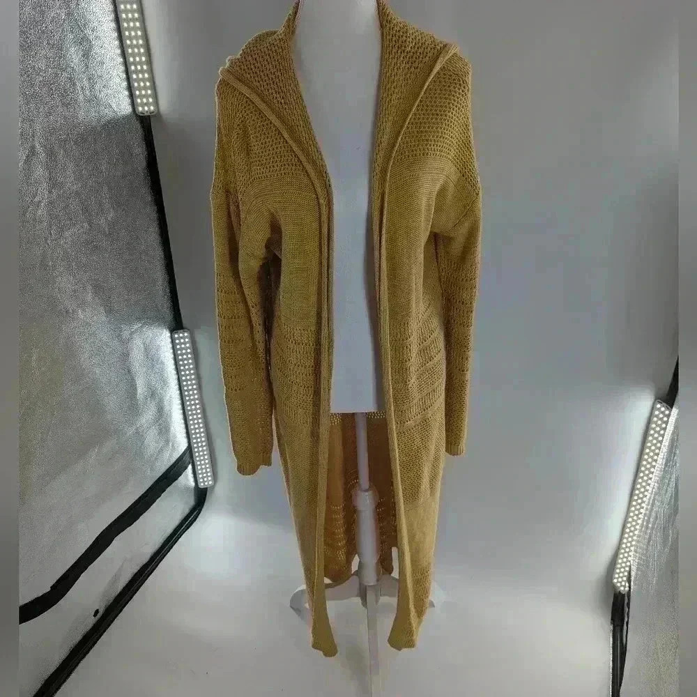 Marled Reunited Clothing Open Front Cardigan M Sahara Sun - Picture 3 of 9